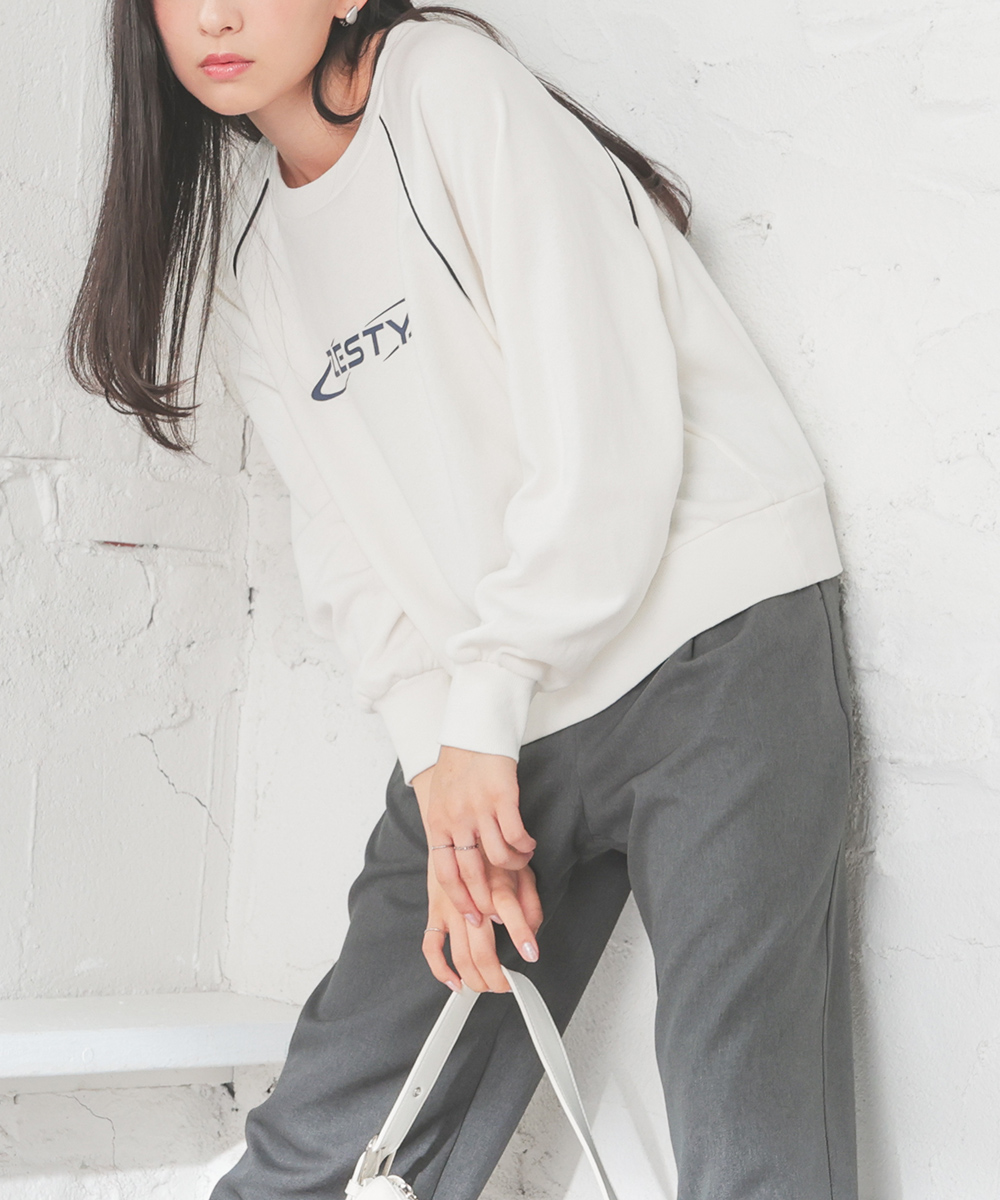 エンジロングスウェット Honeys（ハニーズ） トップス スウェット 長袖 配色 ライン ゆったり