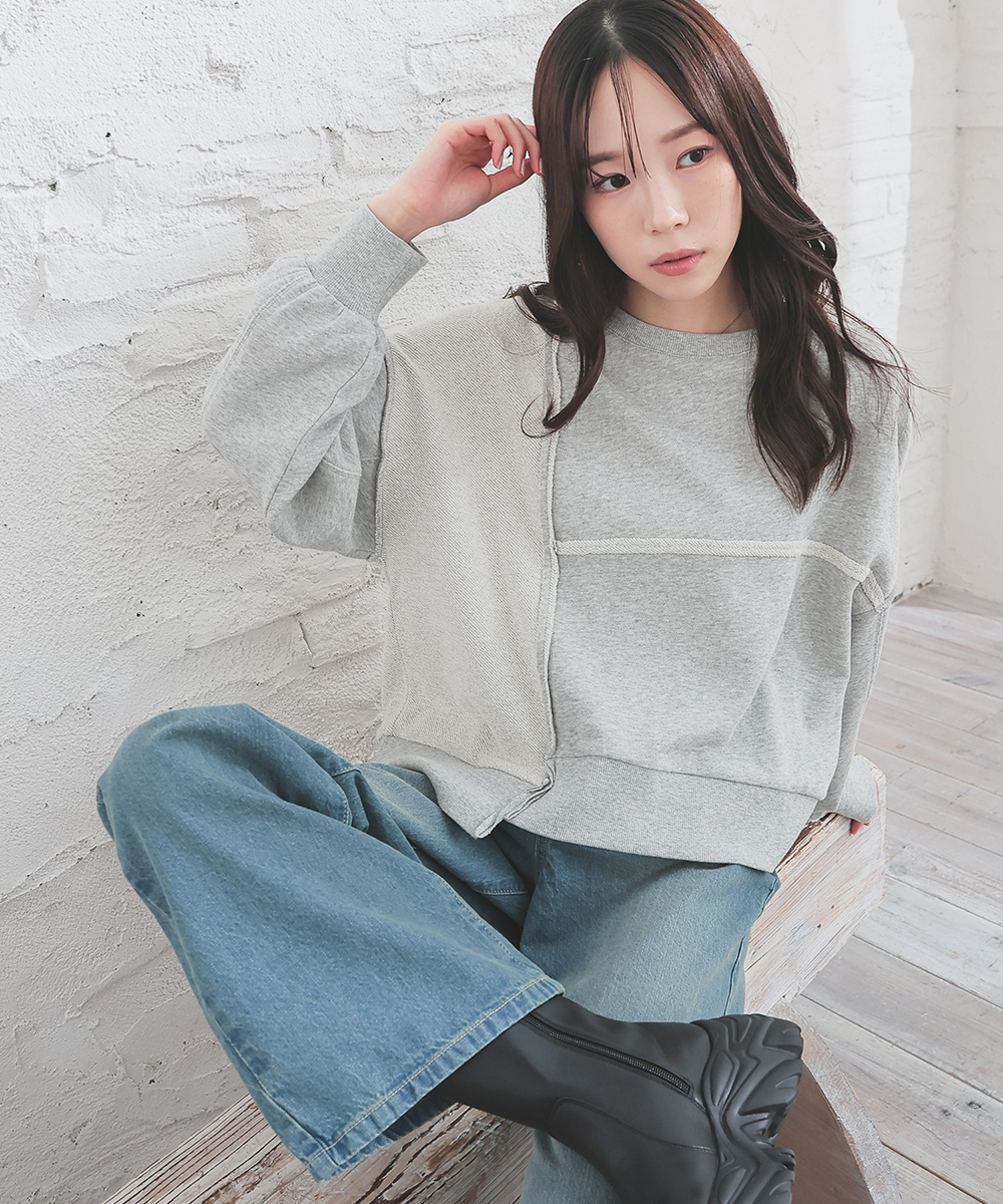 Honeys（ハニーズ） トップス スウェット 長袖 ゆるトップス ゆったり