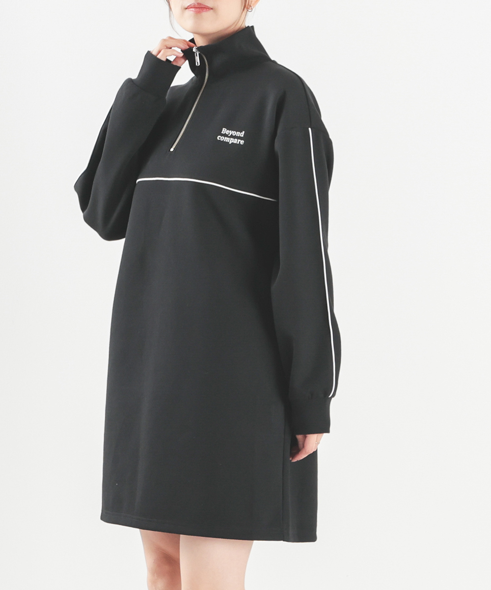 【新品】ジャックバニー　ワンピース　ハーフジップ　ホワイト　Mサイズ Honeys（ハニーズ）の「ハーフジップワンピ―ス（ワンピース