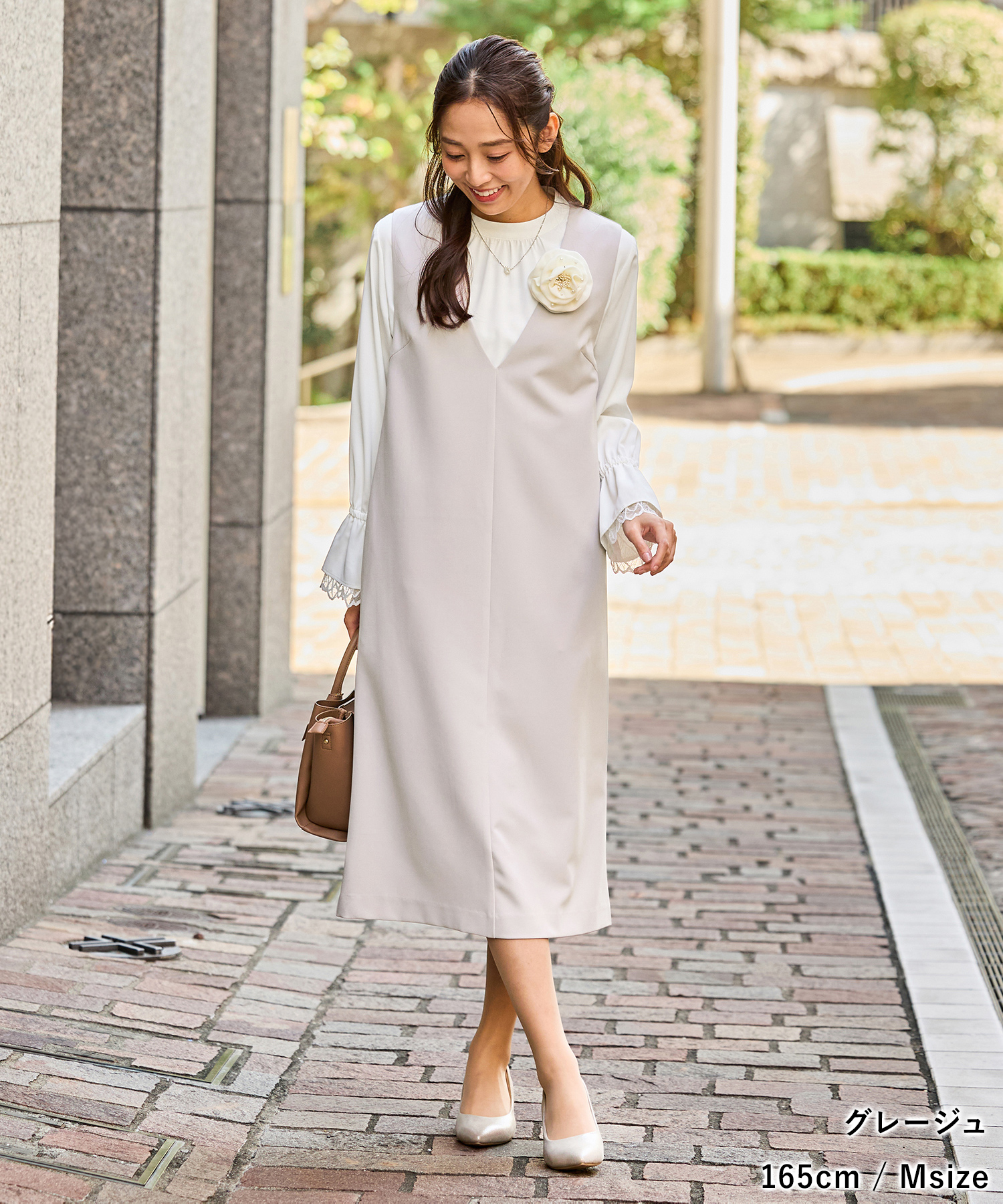 Honeys（ハニーズ） ワンピース ジャンスカ ノースリーブ ロング丈