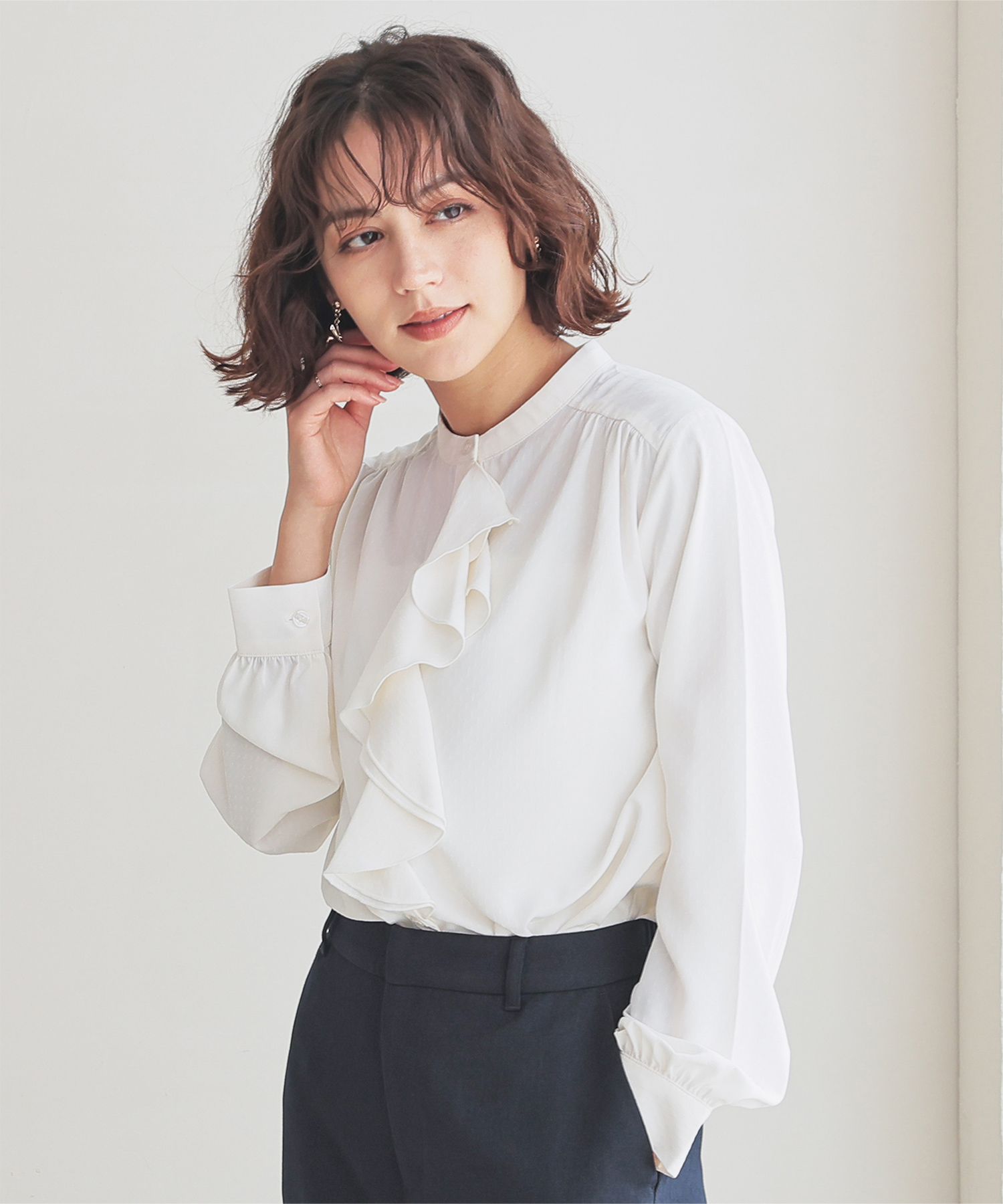 シャツ/ブラウス(長袖/七分) Front Bow Poplin Blouse herlipto Her lip to - Her lip to Front Bow Poplin Blouse Sサイズの通販 by