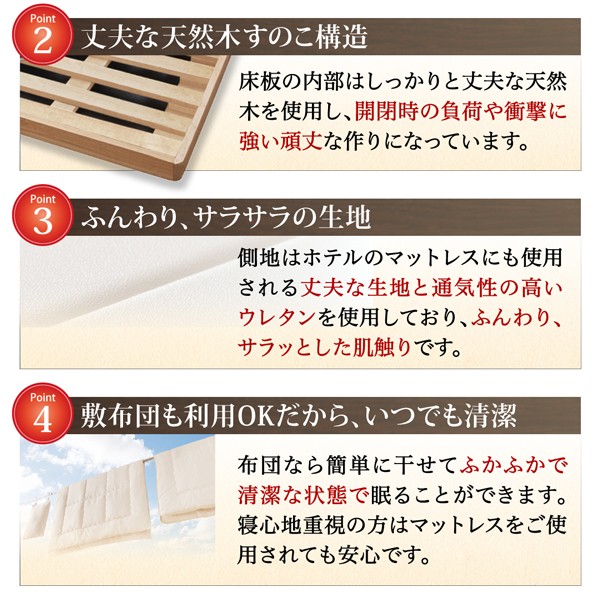 組立設置付 すのこ構造 棚コンセント付 跳ね上げベッド Retiro