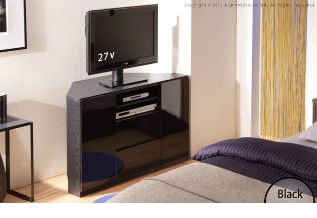 【ブラック】キャスター付きコーナーTVボード ロビン ハイタイプ テレビ台 鏡面テレビボード テレビラック テレビ台 ハイタイプ テレビボード キャスター付きコーナーTVボード