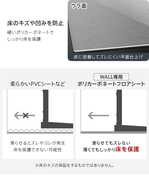 WALLインテリアテレビスタンドS1ロータイプ専用 ポリカーボネート