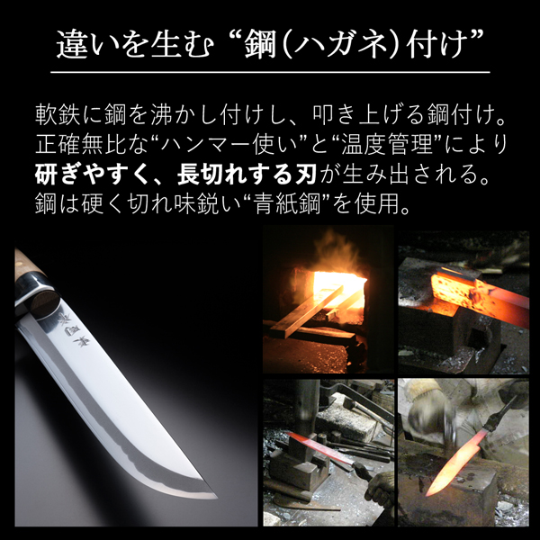 東周作 狩猟用 剣鉈 4寸 120mm 青紙鋼 磨き仕上げ 鞘付き 本職向け  火造り鉈 狩猟ナイフ アウトドア 剣ナタ キャンプギア ブッシュクラフト｜honmamon｜05