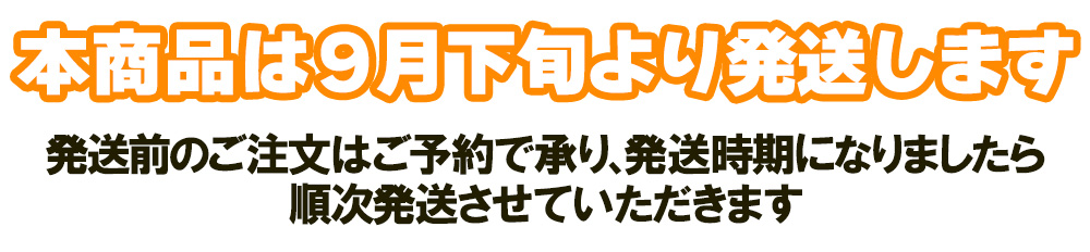 9月下旬より順次発送