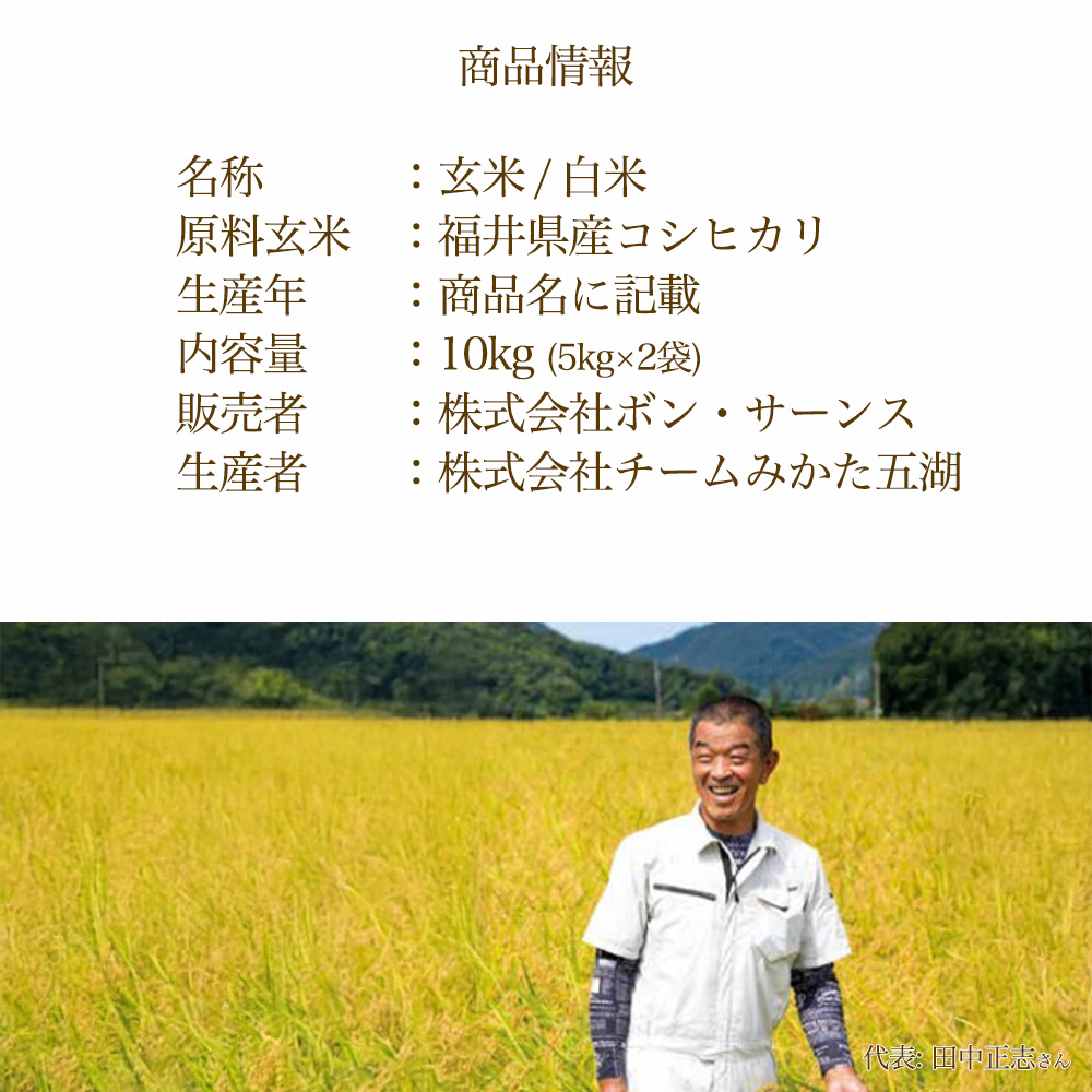 令和7年度産】福井県産 コシヒカリ こしひかり 玄米 10kg 産地直送 お