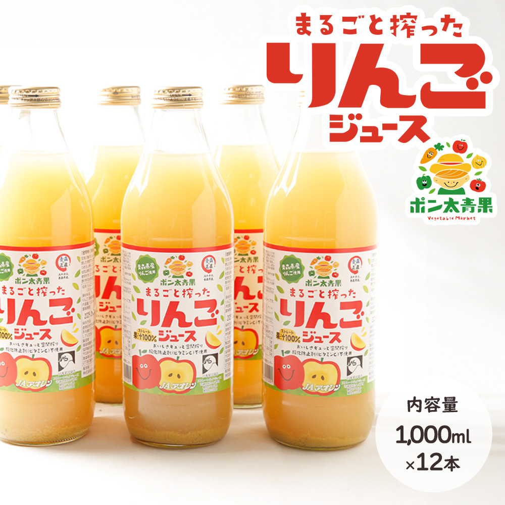青森県産100%りんご丸搾り3種類 ミックスジュース　12本入り 青森県産 りんごジュース WONDER APPLE おまかせ
