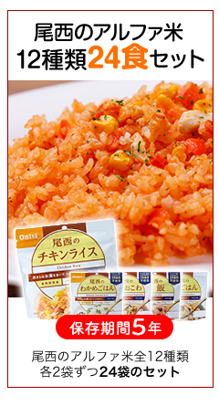 尾西のアルファ米24食セット