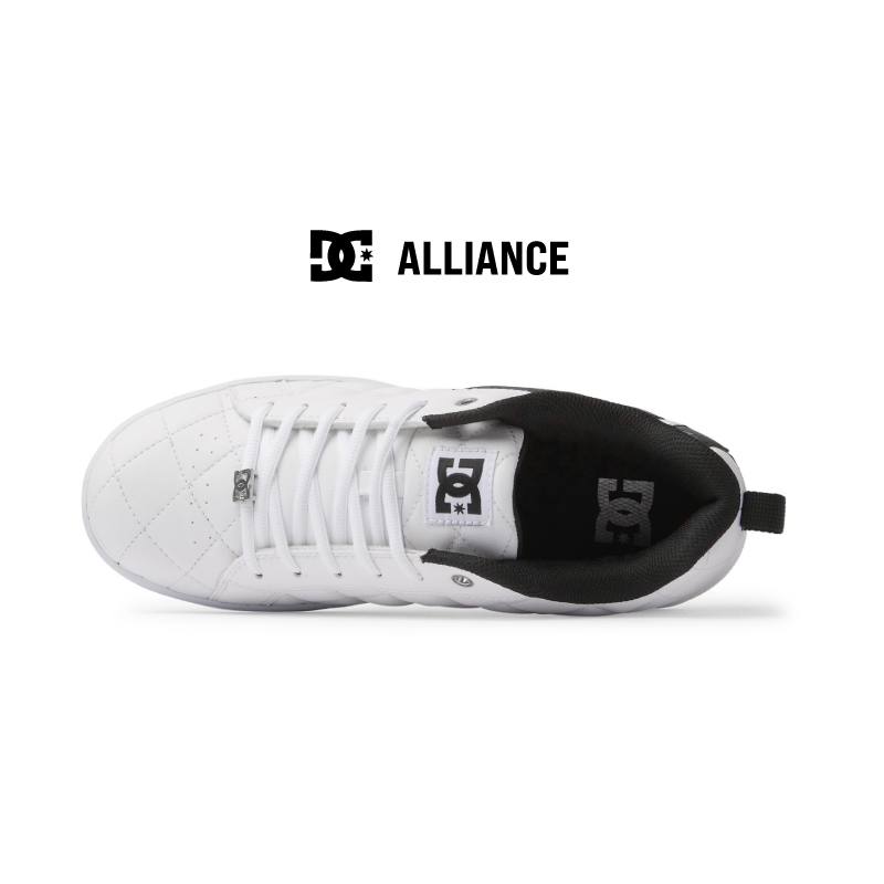 DC スニーカー ビッグロゴ モノグラム柄 ALLIANCE SE SN スケートボード スケートシューズ　DC SHOES 靴 ローカット  キルティング