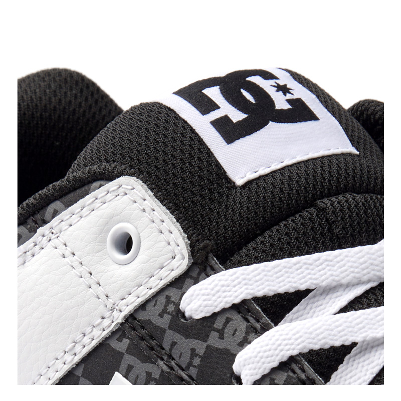 DC スニーカー モノグラム柄 PURE LOW スケートボード dc shoes ディーシー 靴 ローカット 白 黒　black white