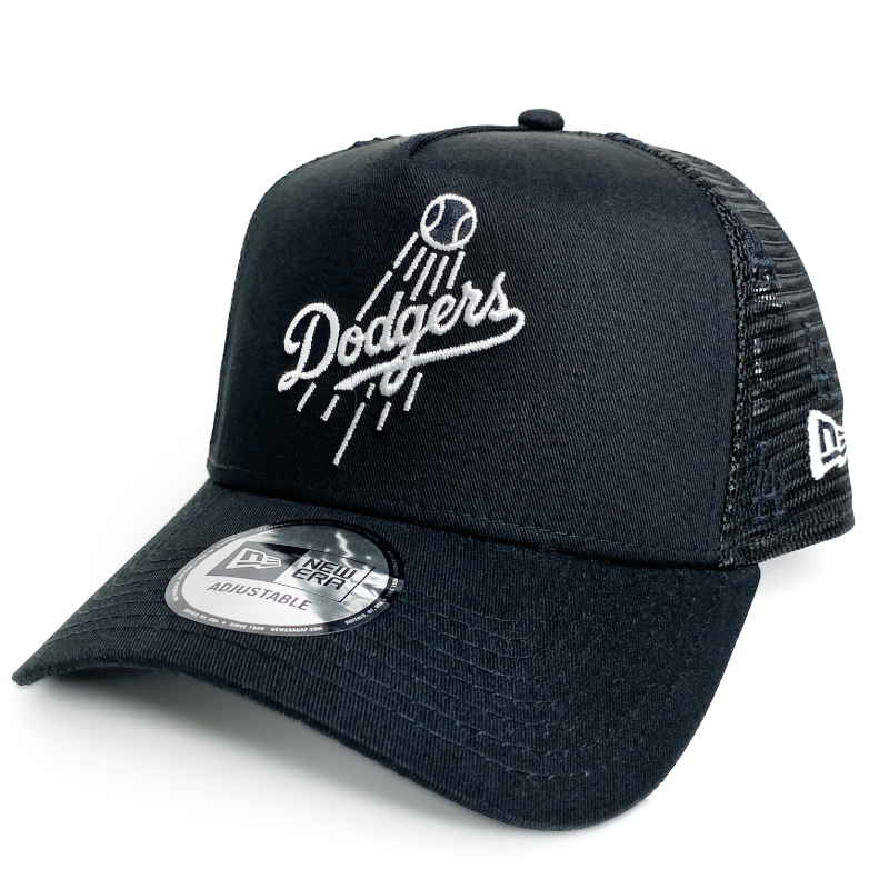 ニューエラ メッシュキャップ NEW ERA 9FORTY A-Frame トラッカー LA MLB Mesh Embroidery  ロサンゼルスドジャース ブラック 黒 メンズ レディース 帽子