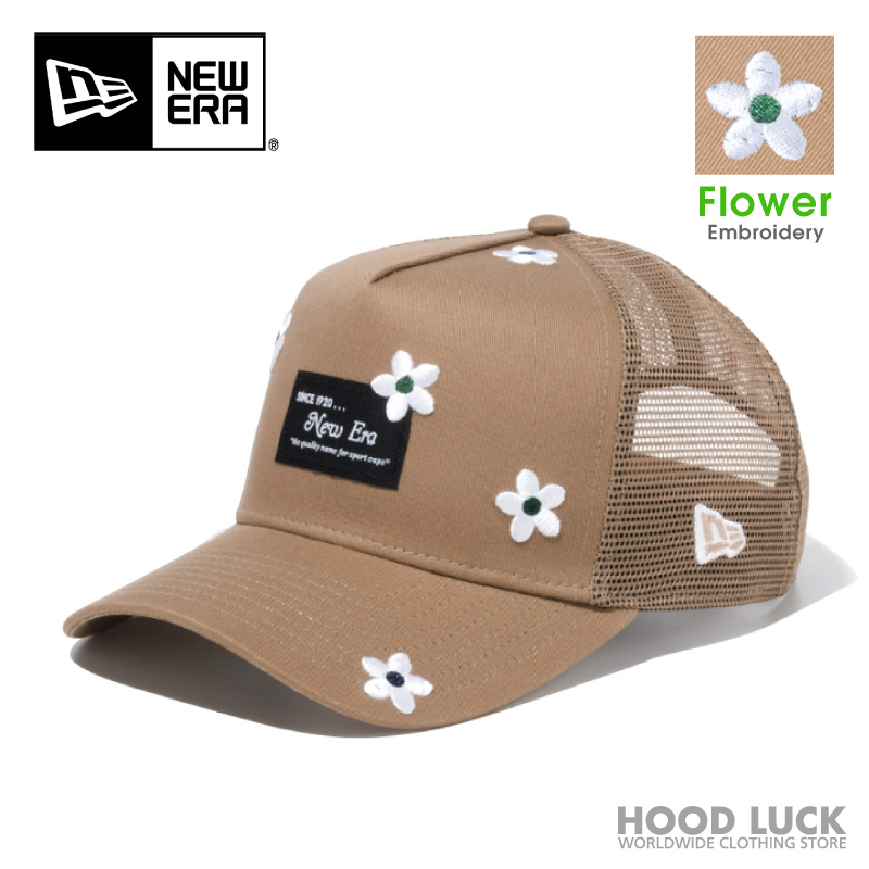 ニューエラ 9FORTY 花柄 フラワー カーキ メッシュキャップ 940 帽子 