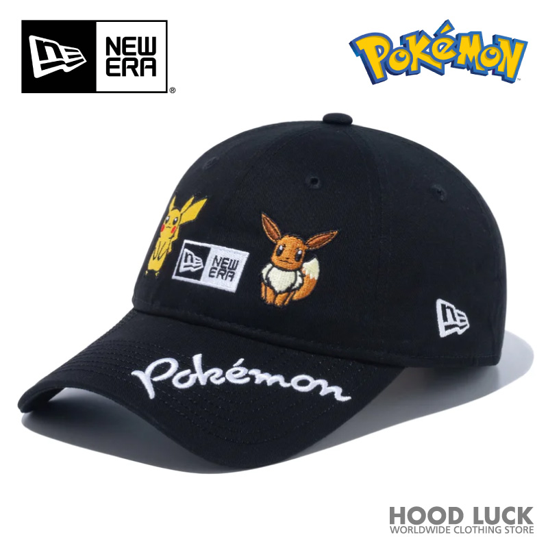 ニューエラ ポケモン コラボ 9TWENTY ブラック ゴルフ 920 ローキャップ WOMEN ピカチュウ イーブイ NEWERA POKEMON GOLF 任天堂 かわいい レディース メンズ 黒｜hoodluck