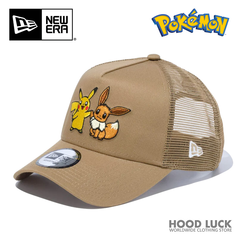 ニューエラ キャップ モラボ ポケモン キャラクター NEW ERA 9FORTY A-Frame トラッカー Pokmon ピカチュウ イーブイ  カーキ