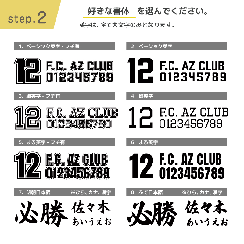 文字体を選んでください