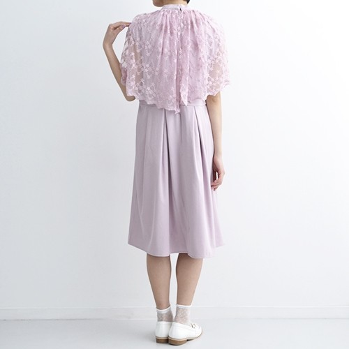 新品メルローmerlotマルチカラーロングワンピース緑黒ピンク黄白春夏清楚可愛い merlot plus メルロー プリュス 7435 レース ポンチョスリーブ