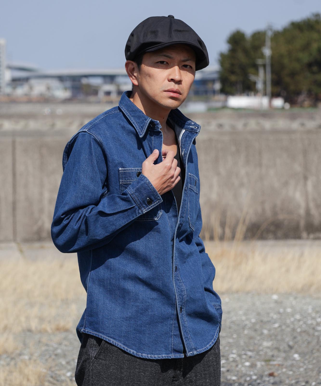 児島ジーンズ 公式通販 12oz セルビッチ ワークシャツ ユーズドウェル