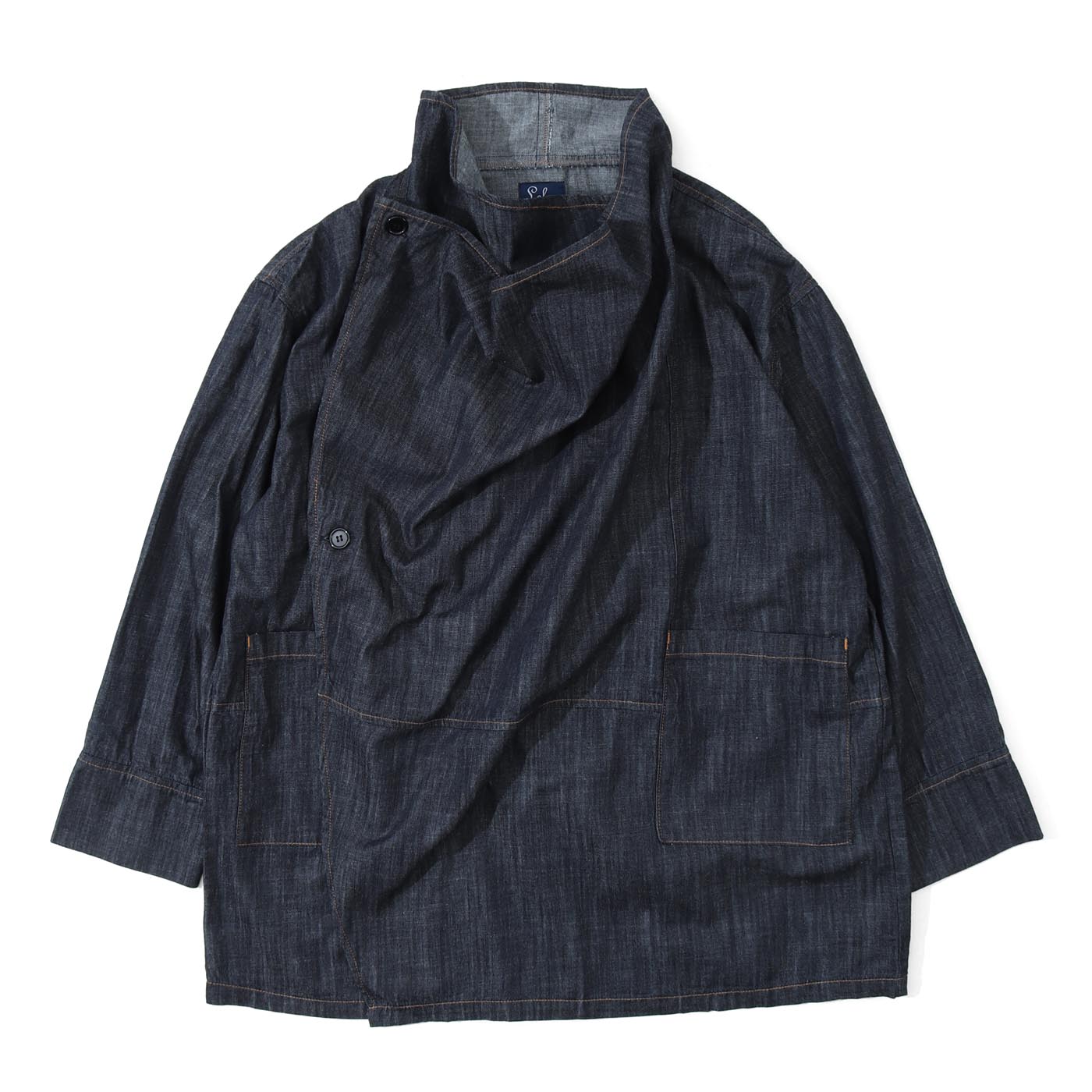 LELAX by 児島ジーンズ ドレープコート メンズ レディース ユニセックス デニム モード ゆったり 大きいサイズ lx213 | 児島ジーンズ | 01