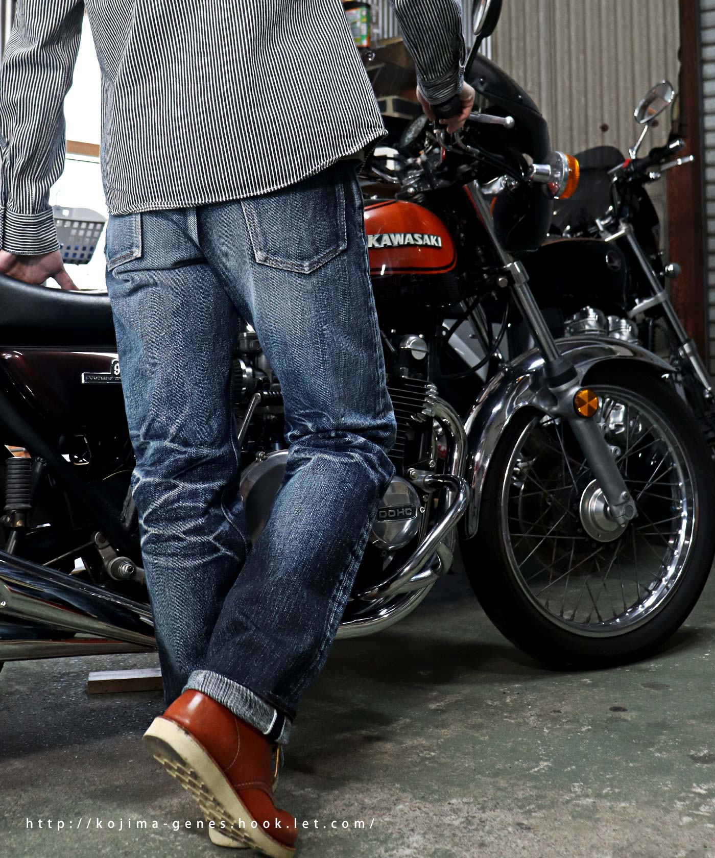 児島ジーンズ 23oz セルビッチ ユーズド加工 ストレートデニム 児島ジーンズ 23oz セルビッチ ユーズド加工 ストレートデニム