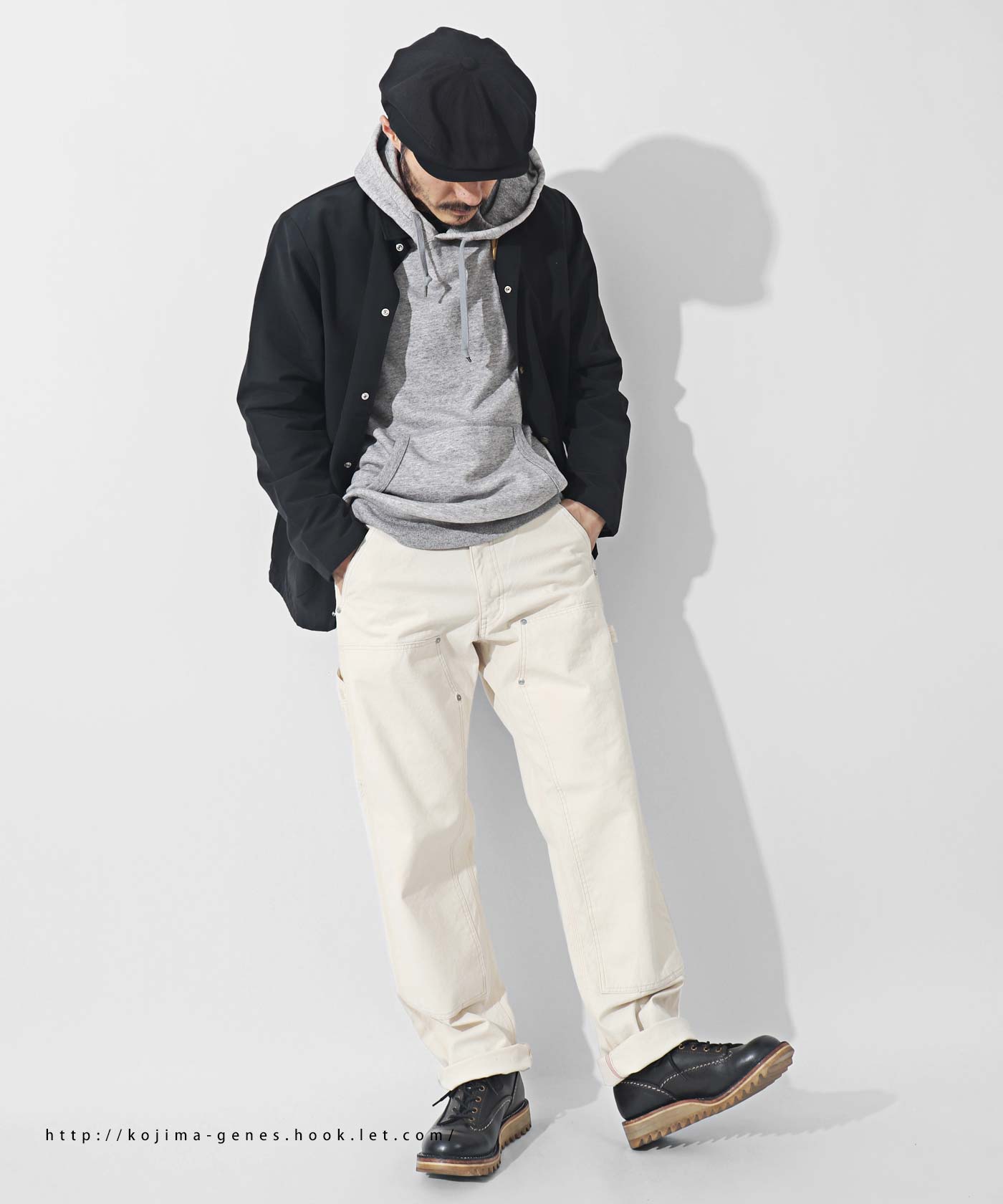 児島ジーンズ ダブルニー ペインターパンツ ワークパンツ : HOOK