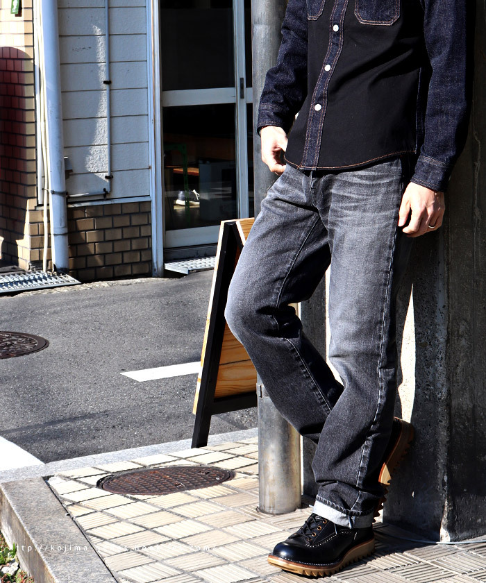 児島ジーンズ 公式通販 13oz ユーズド加工 ストレートデニム