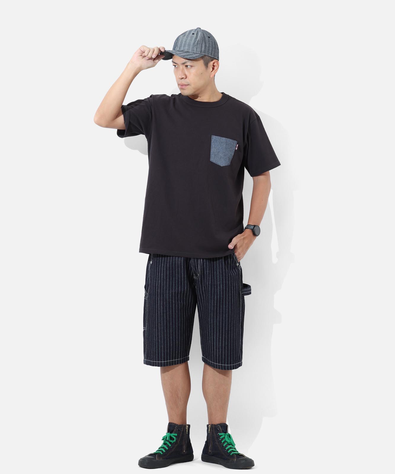 児島ジーンズ 公式通販 13oz ウォバッシュ ペインターショーツ RNB
