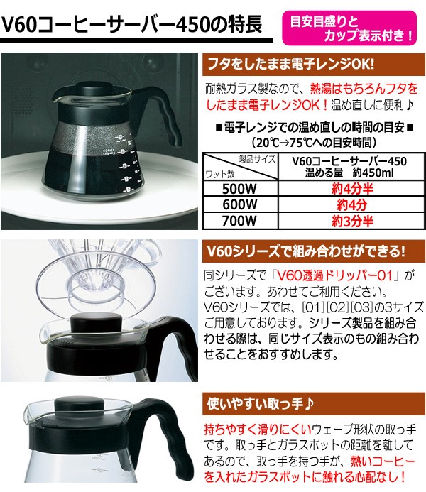 ハリオ ＨＡＲＩＯ Ｖ６０コーヒーサーバー ４５０ ※１〜３杯用 実用