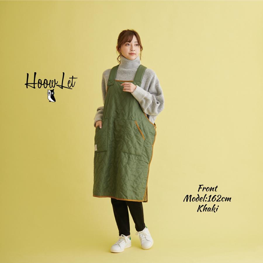 エプロン あったか キルティング 裏ボア おしゃれ 保育士 大きいサイズ