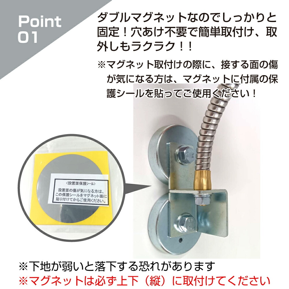 カーブミラー 室内 防犯ミラー 丸型 440φ マグネット式 フレキシブル