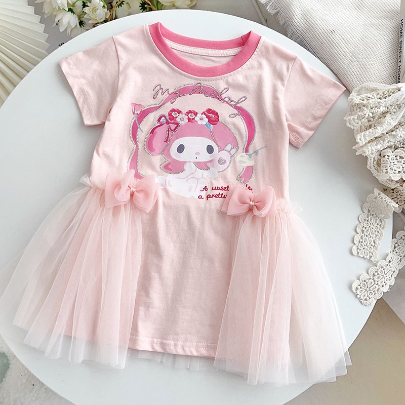 モンクレール　キラキラ　ラメ　キッズ女の子　115センチ　半袖ワンピース　ピンク モンクレール キラキラ ラメ キッズ女の子 115センチ 半袖