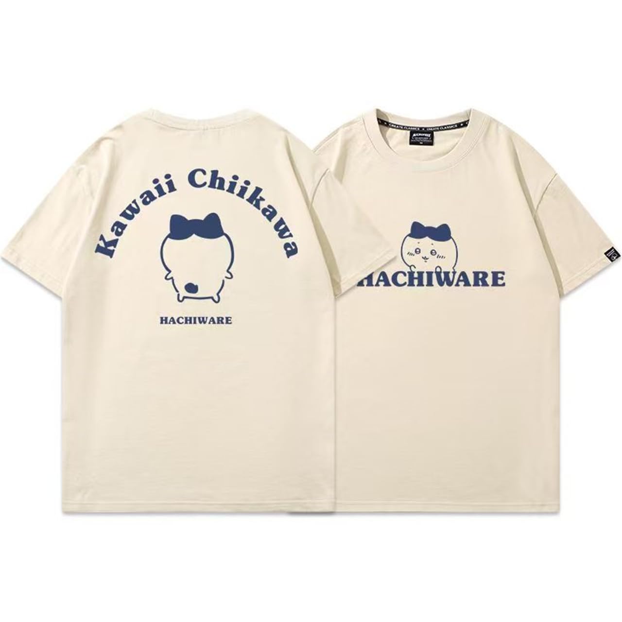 ちいかわ　うさぎカラー　ジャージセットアップ　Tシャツ　na728 夏大人気 バイカラー ちいかわ ウサギ ハチワレ 子供服