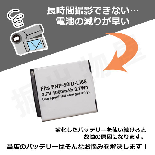 ペンタックス (互換品) PENTAX D-LI68 D-LI122 互換バッテリー 00272