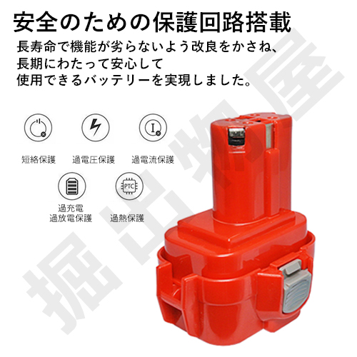バッテリー　makita マキタ対応 9100 9120 対応 互換 バッテリー 9.6V 1.3Ah ニカド