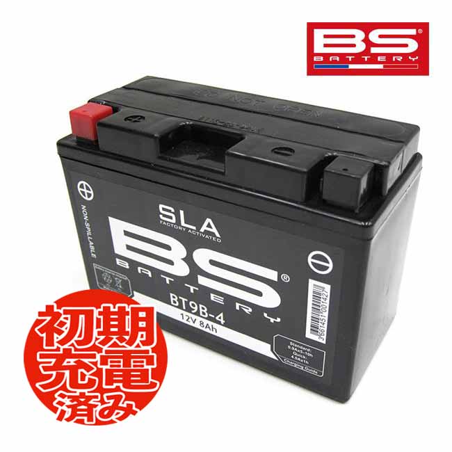 BSバッテリー BT9B-4 (GT9B-4 FT9B-4)互換 バイクバッテリー 液入り充電済｜horidashi