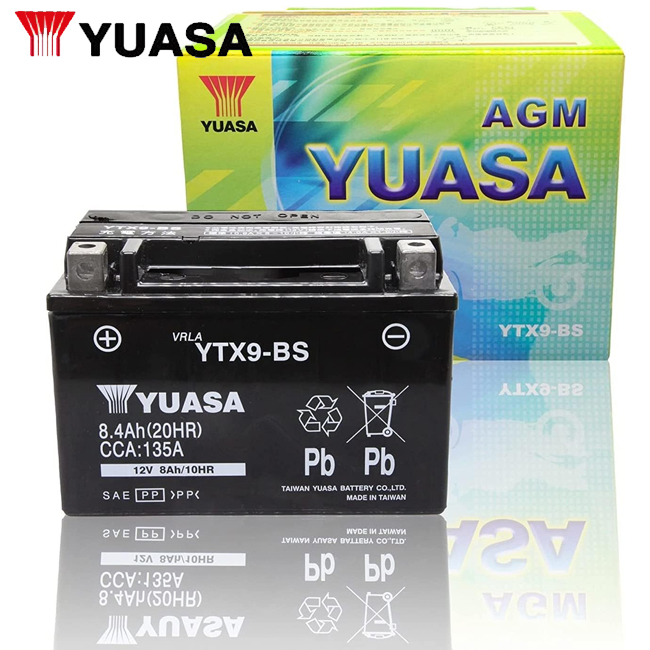2年保証付 ユアサバッテリー ZRX ZR400E8F用 YUASAバッテリー YTX9-BS 9-BS