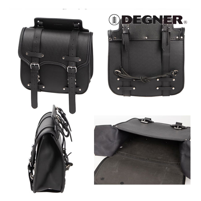デグナー　レザー製　サドルバッグ　サイドバッグ DEGNER（デグナー） SB-55A レザーサドルバッグ ブラック 12.5L 牛革