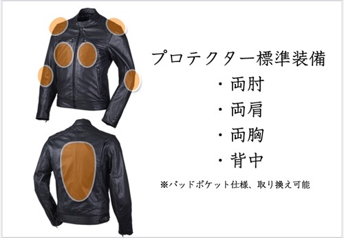 DEGNER（デグナー） 18SJ-6 ゴートレザージャケット ブラック サイズL