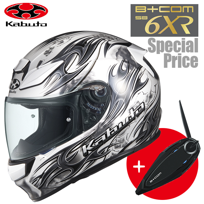 在庫有 OGK KABUTO ヘルメット SHUMA FLAME＆ B+COM SB6XR 
