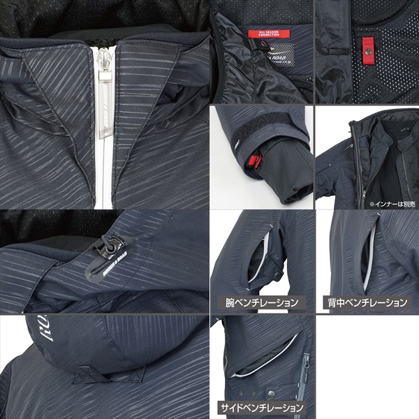 ラフ＆ロード RR7245 ラフパーカー スラッシュブラックxレッド Lサイズ