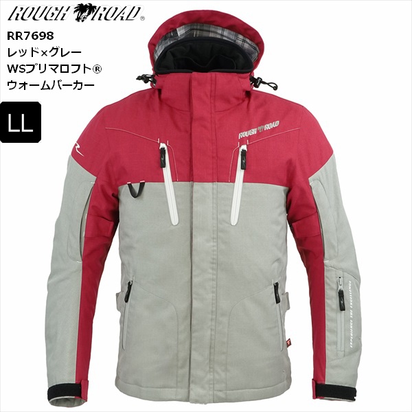ラフ＆ロード レッド×グレー/LL 送料無料 WSプリマロフト ウォーム