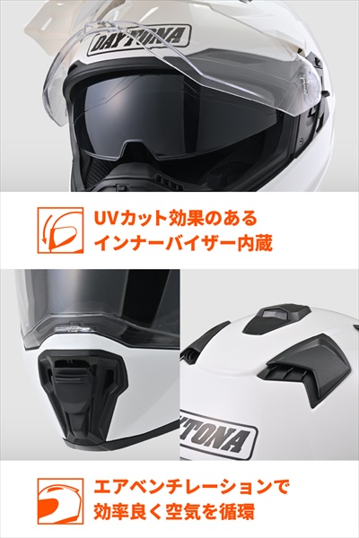 DAYTONA（デイトナ） ホワイト Sサイズ 送料無料 ヘルメット オフ
