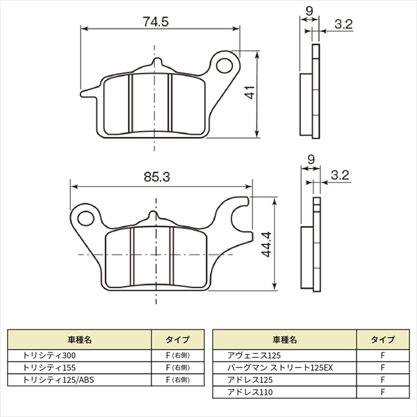 DAYTONA（デイトナ） 赤パッド No123 TRICITY300/155/125 48662
