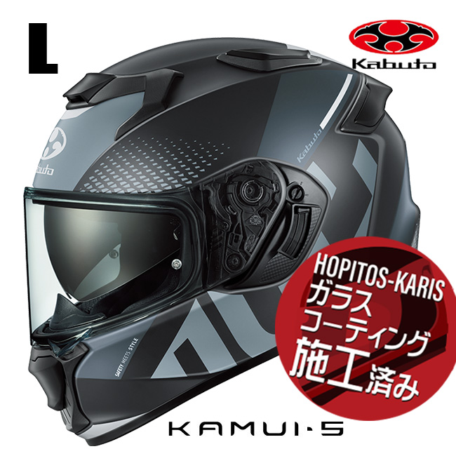 OGK KABUTO �I�[�W�[�P�[�J�u�g KAMUI5 VELTA KAMUI-5 �J���C5 ���F���^ �t���b�g�u���b�N�O���[ L�T�C�Y �I�[�g�o�C�p �t���t�F�C�X�w�����b�g
