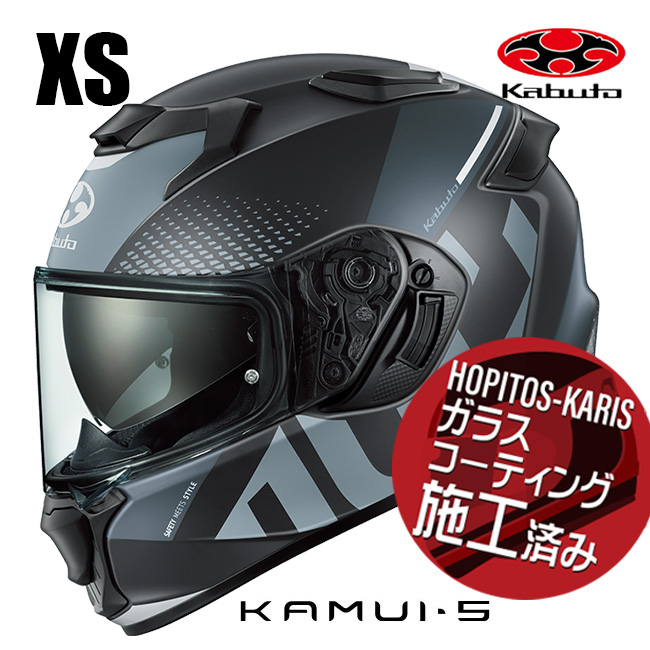 OGK KABUTO �I�[�W�[�P�[�J�u�g KAMUI5 VELTA KAMUI-5 �J���C5 ���F���^ �t���b�g�u���b�N�O���[ XS�T�C�Y �I�[�g�o�C�p �t���t�F�C�X�w�����b�g