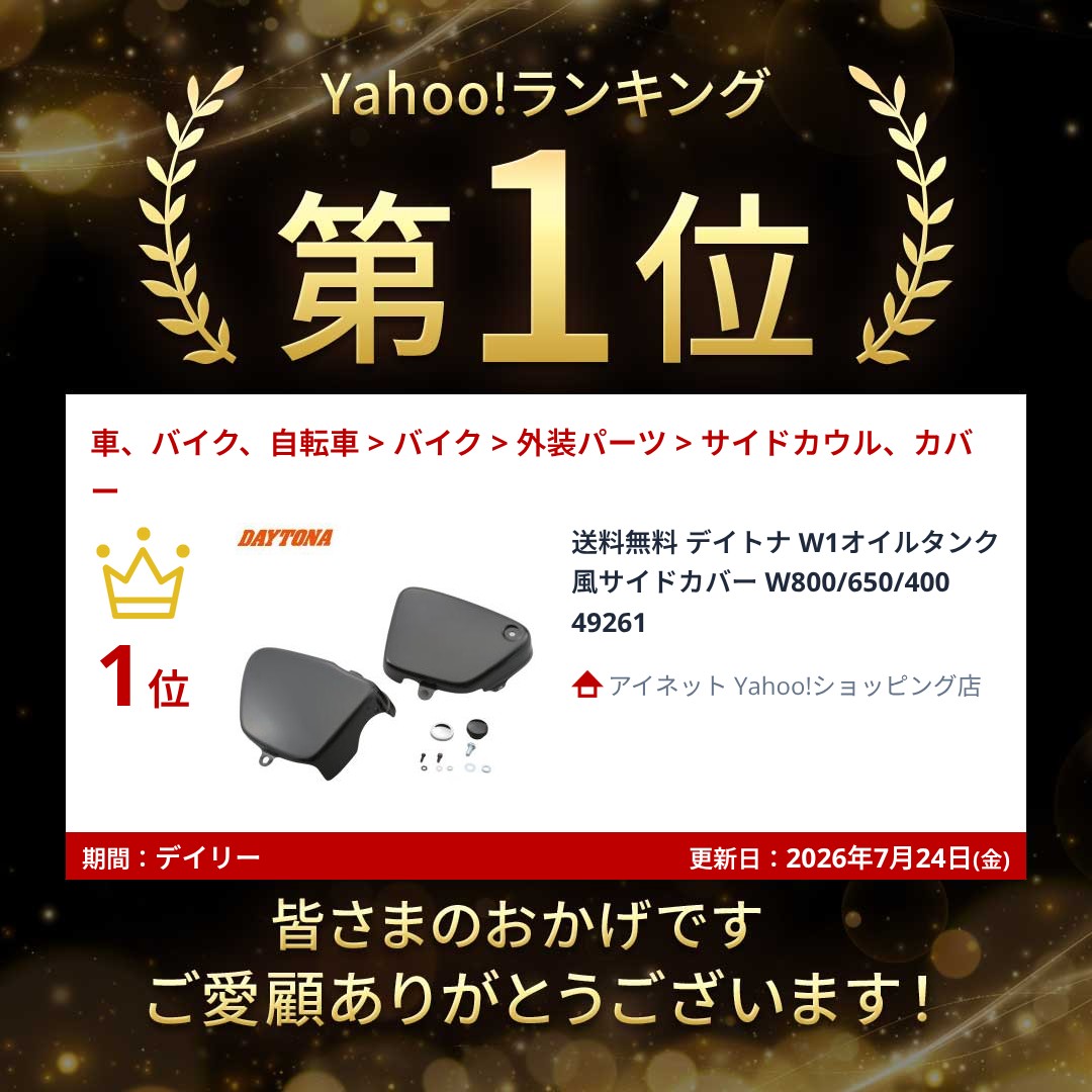 DAYTONA（デイトナ） 送料無料 W1オイルタンク風サイドカバー W800/650