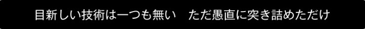 目新しい技術は一つもない ただ愚直に突き詰めただけ