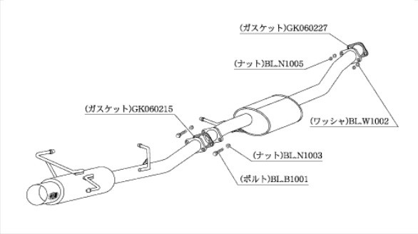 柿本 改 シルビア E-S14/E-GS14/E-S14 NA/E-GS14 NA マフラー