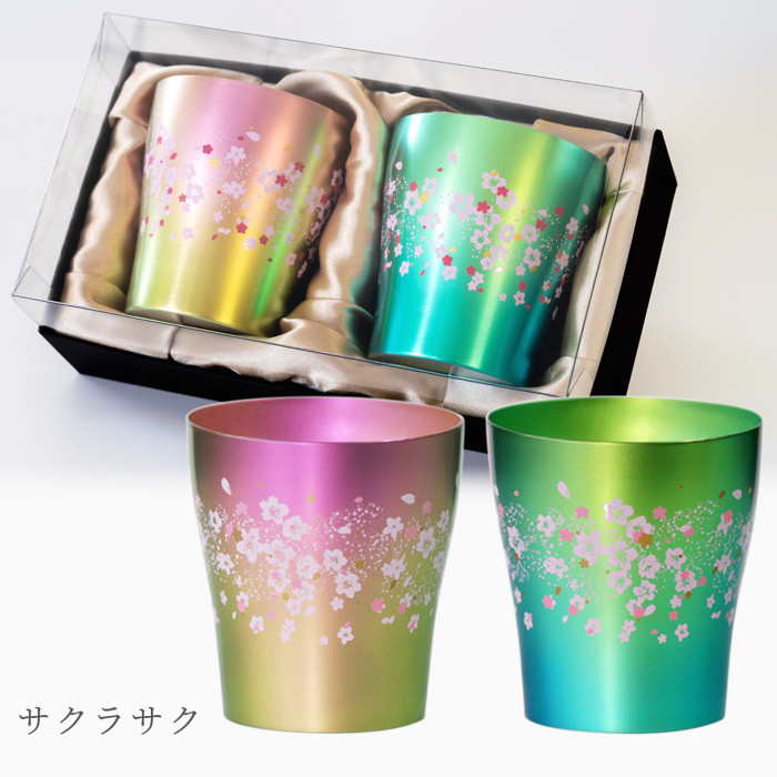 HORIE（ホリエ） 純チタン二重タンブラー 華チタン 250ml ペアセット 
