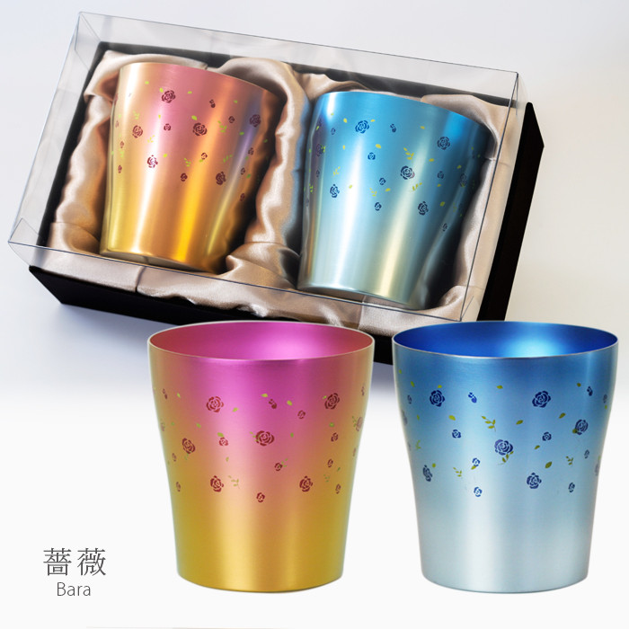 HORIE（ホリエ） 純チタン二重タンブラー 華チタン 250ml ペアセット